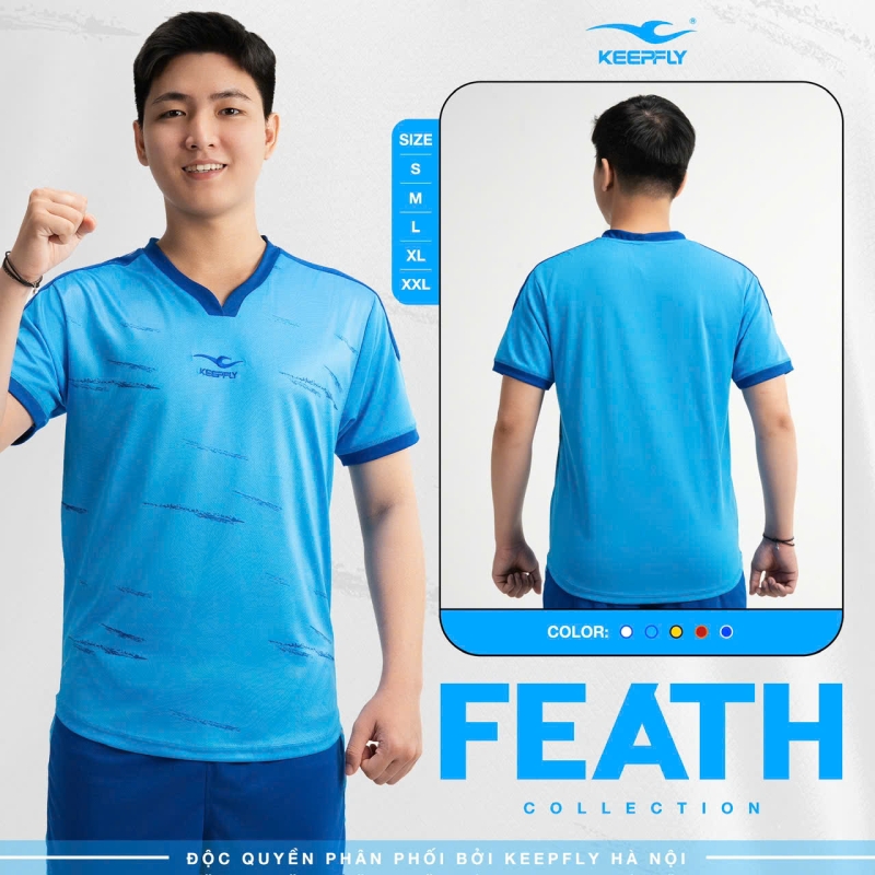 Bộ quần áo đá bóng thiết kế Keepfly Feath chính hãng vải thun nhiều màu