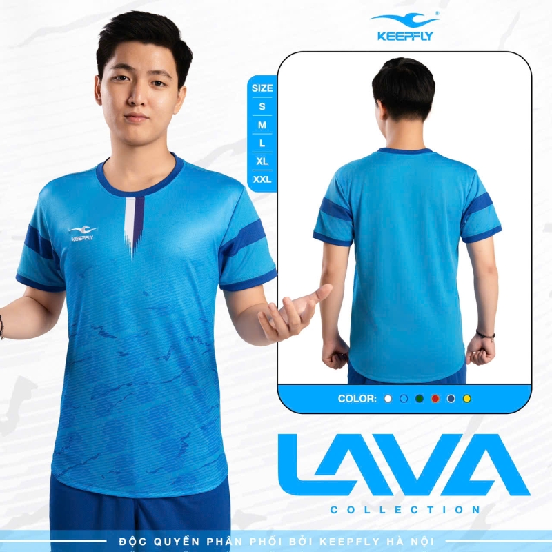 Bộ quần áo đá bóng thiết kế Keepfly Lava chính hãng giá rẻ vải sợi poly nhiều màu