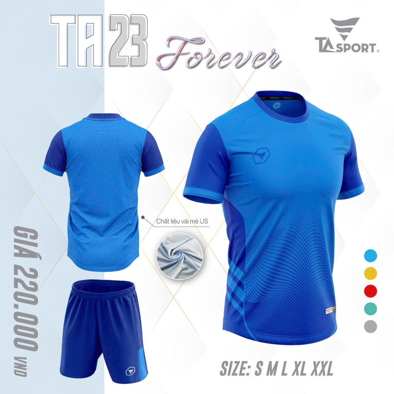 Bộ quần áo thể thao bóng đá chính hãng TA Sport TA23 Forever vải mè US nhiều màu mới 2024